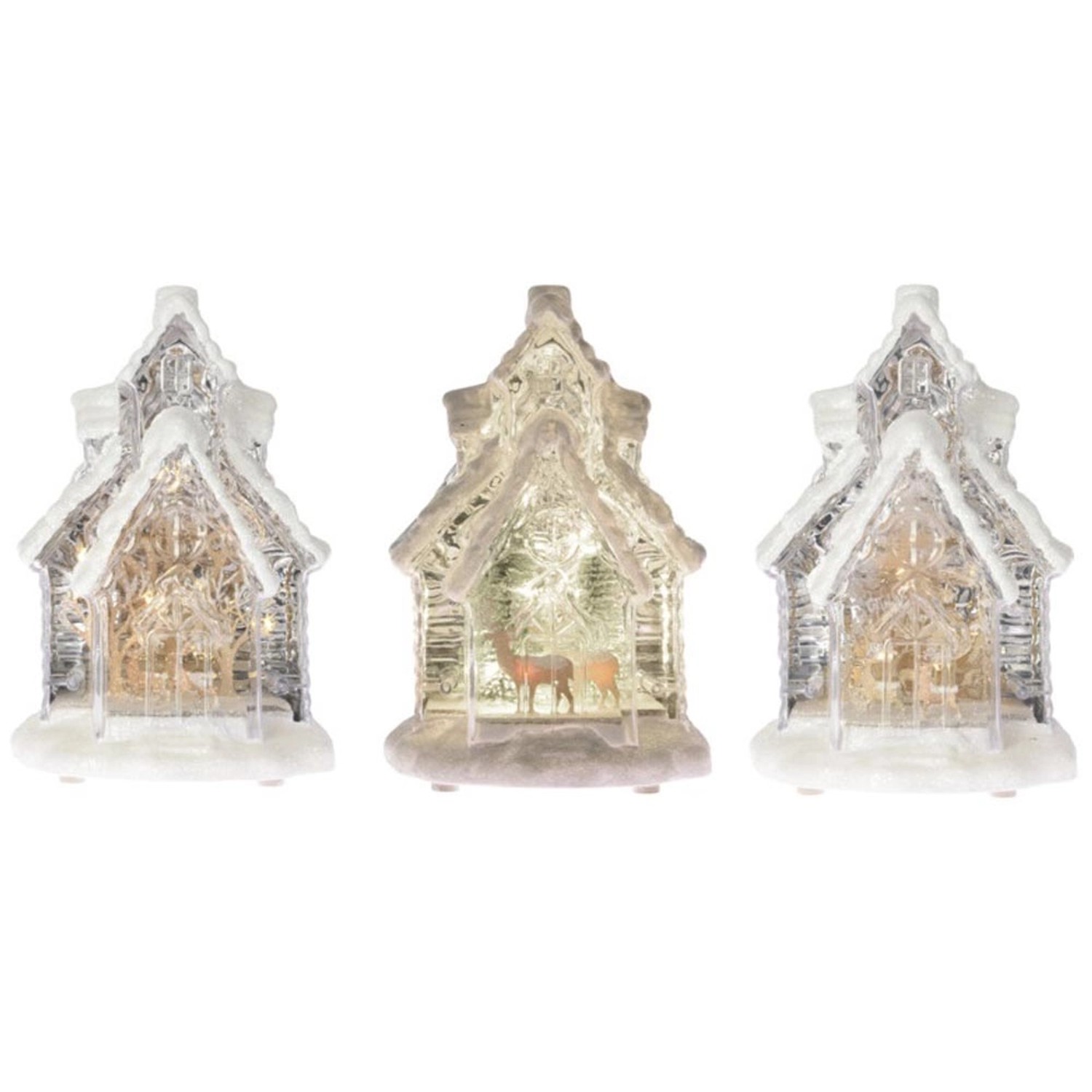 Domek dekoracyjny LED mix wzorów - 19 x 16 x 27 cm