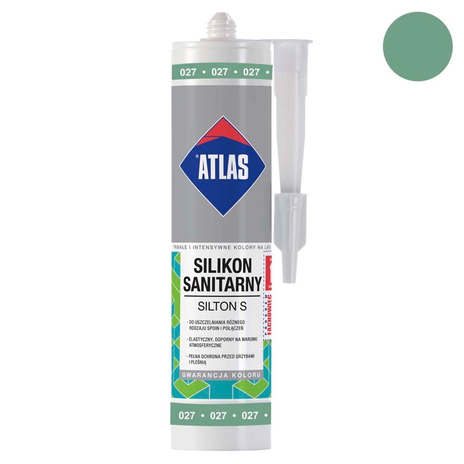 Atlas Silikon sanitarny Silton S 027 zielony 280 ml