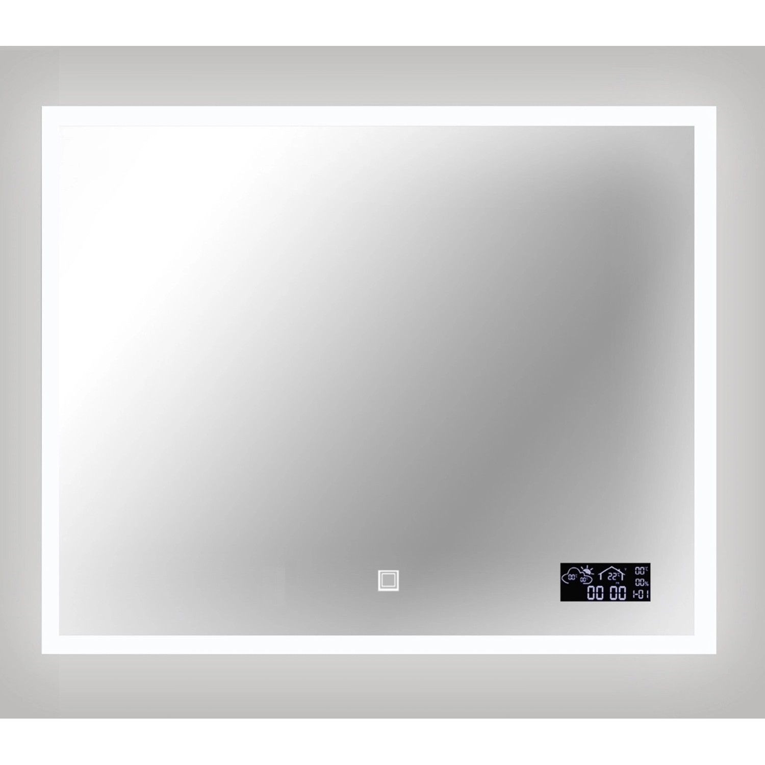 Lustro z LED Smart Line srebrna rama 65x80