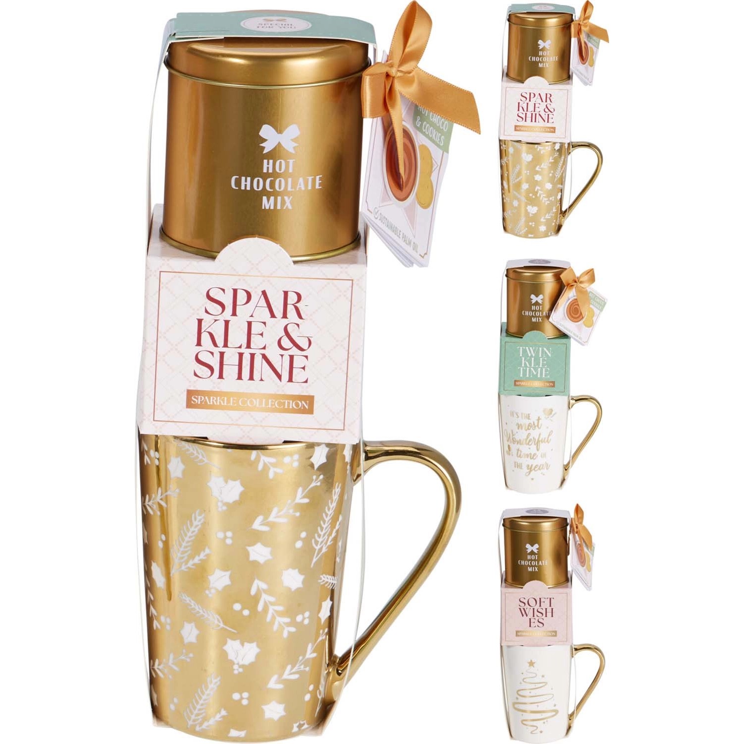 Kubek z czekoladą i ciastkami mix wzorów