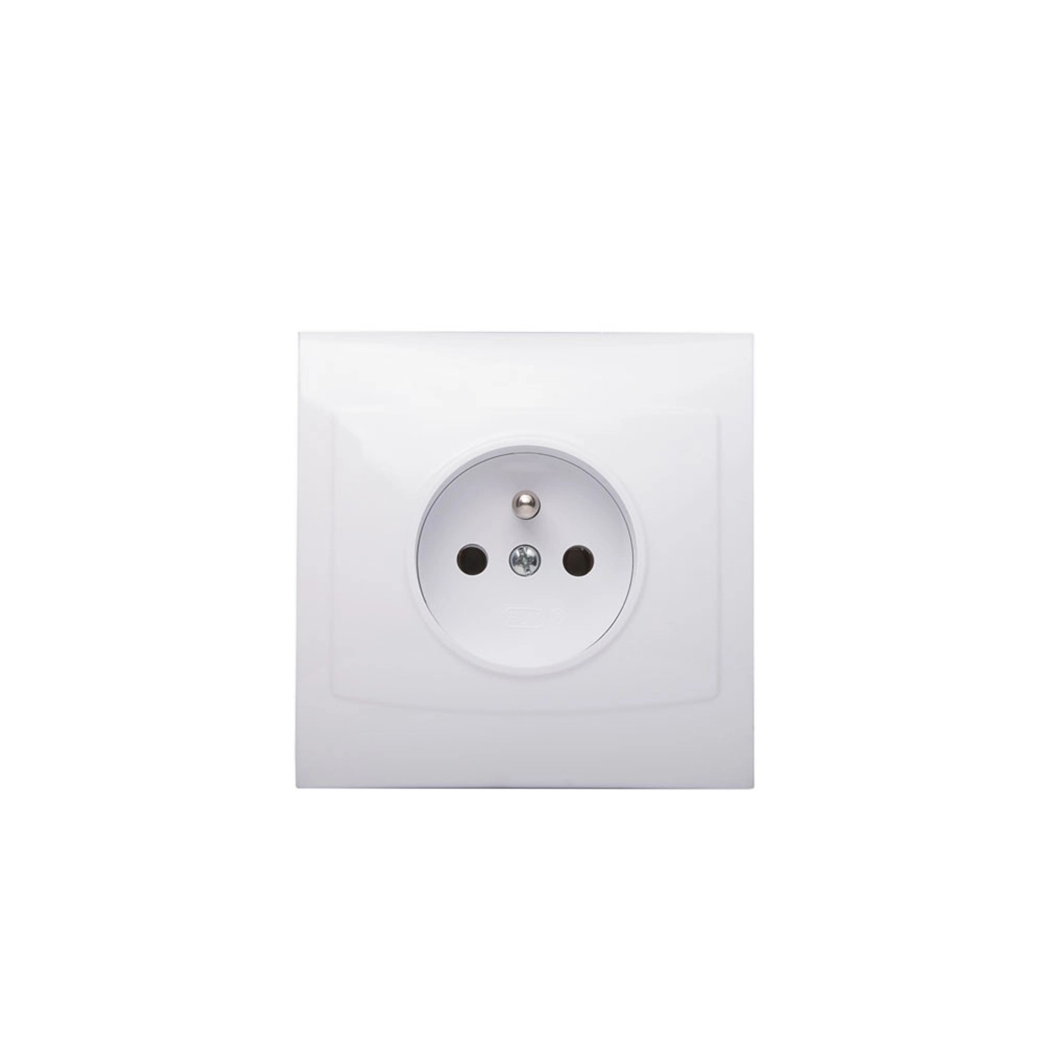 Polmark Gniazdo Vega pojedyńcze z uziemieniem białe