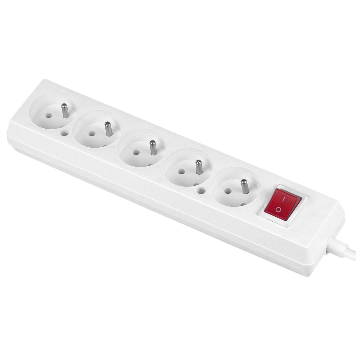 Jonex Przedłużacz 5x2P+Z z wyłącznikiem 1,5 m biały