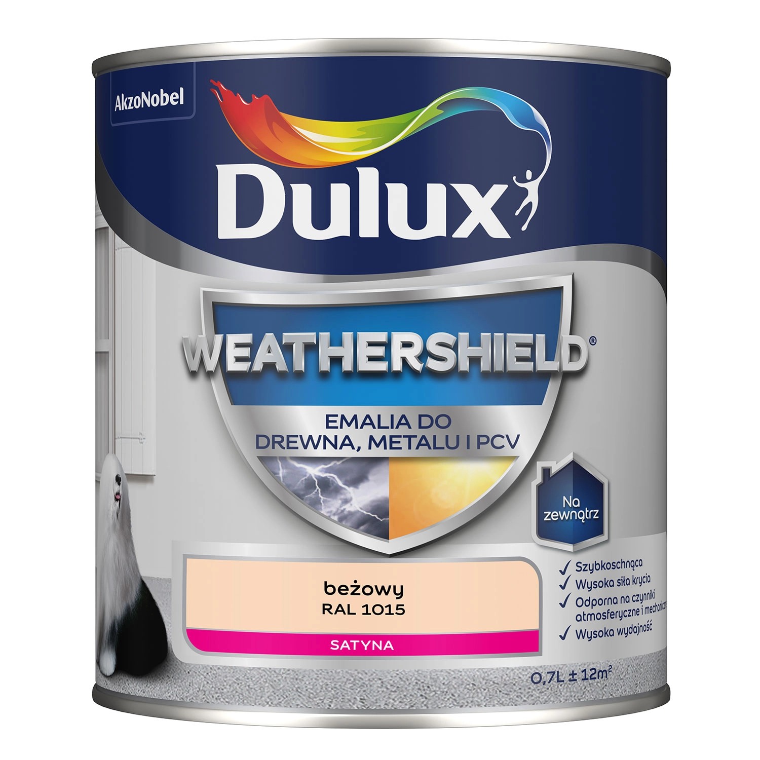 Dulux Emalia Weathershield beż 1015 - 0,7L