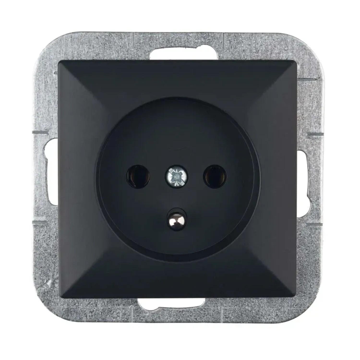 Gniazdo Perła pojedyncze Z/U czarne