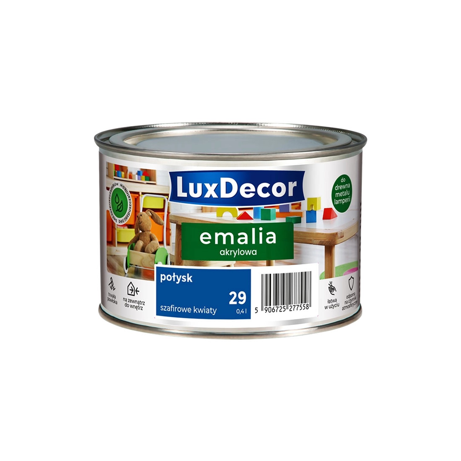 Emalia akrylowa LuxDecor szafirowe kwiaty połysk 0,4L