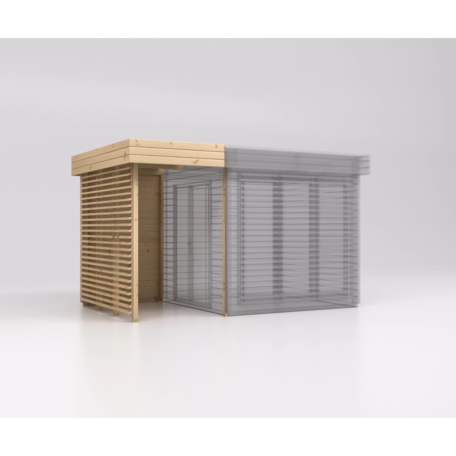 Dostawka daszek wariant 1 - 150 x 250 cm, wys. 246,5 cm