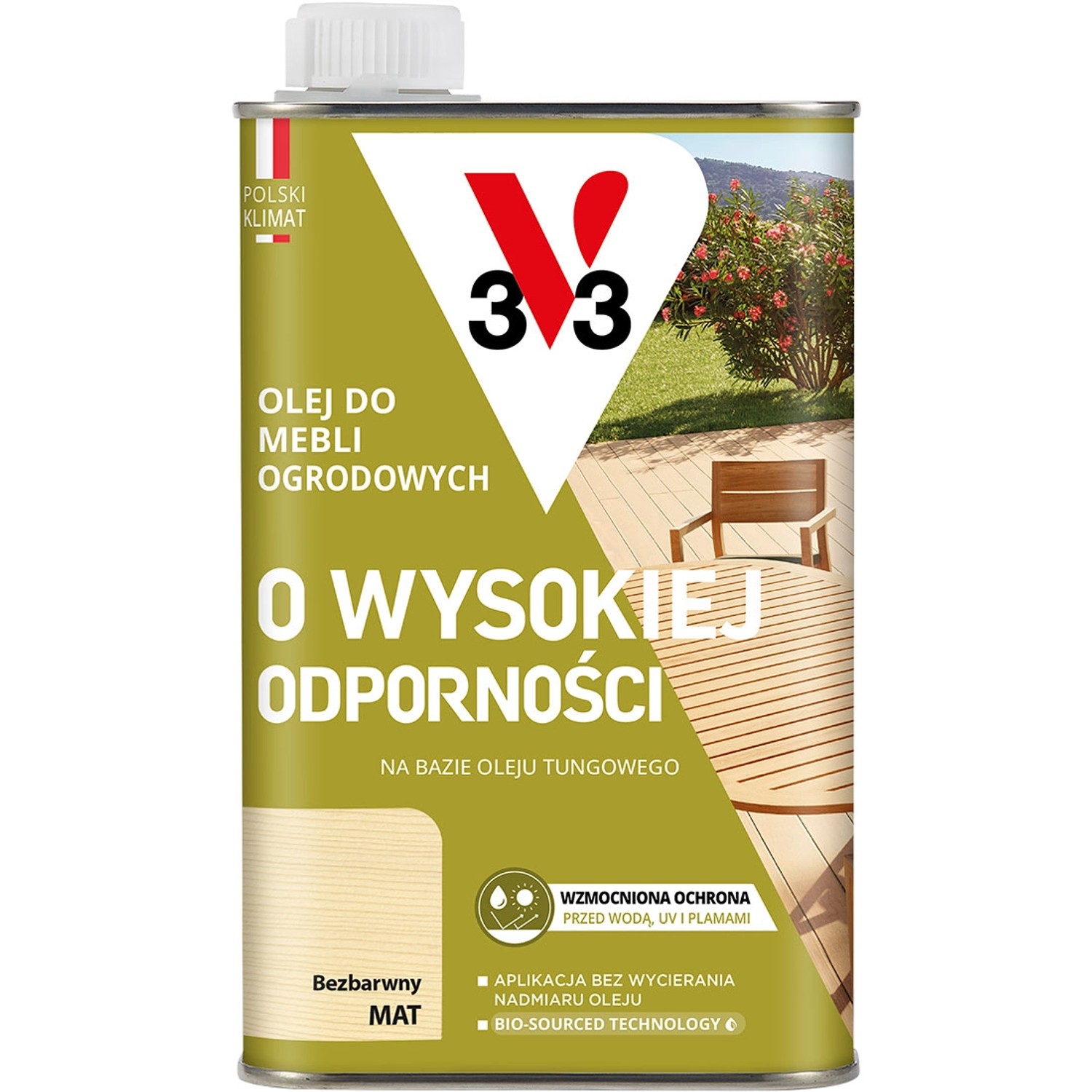 V33 Olej do mebli ogrodowych bezbarwny 0,5L