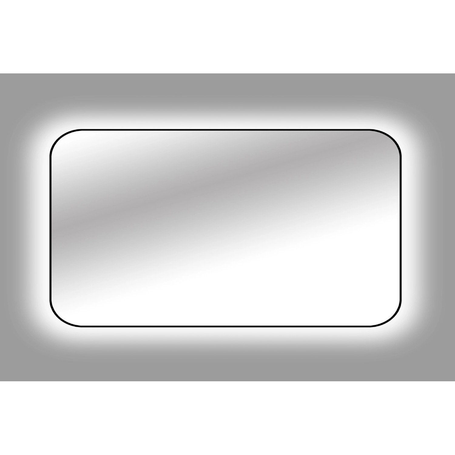 Lustro z LED Tender Line czarna rama 80x120