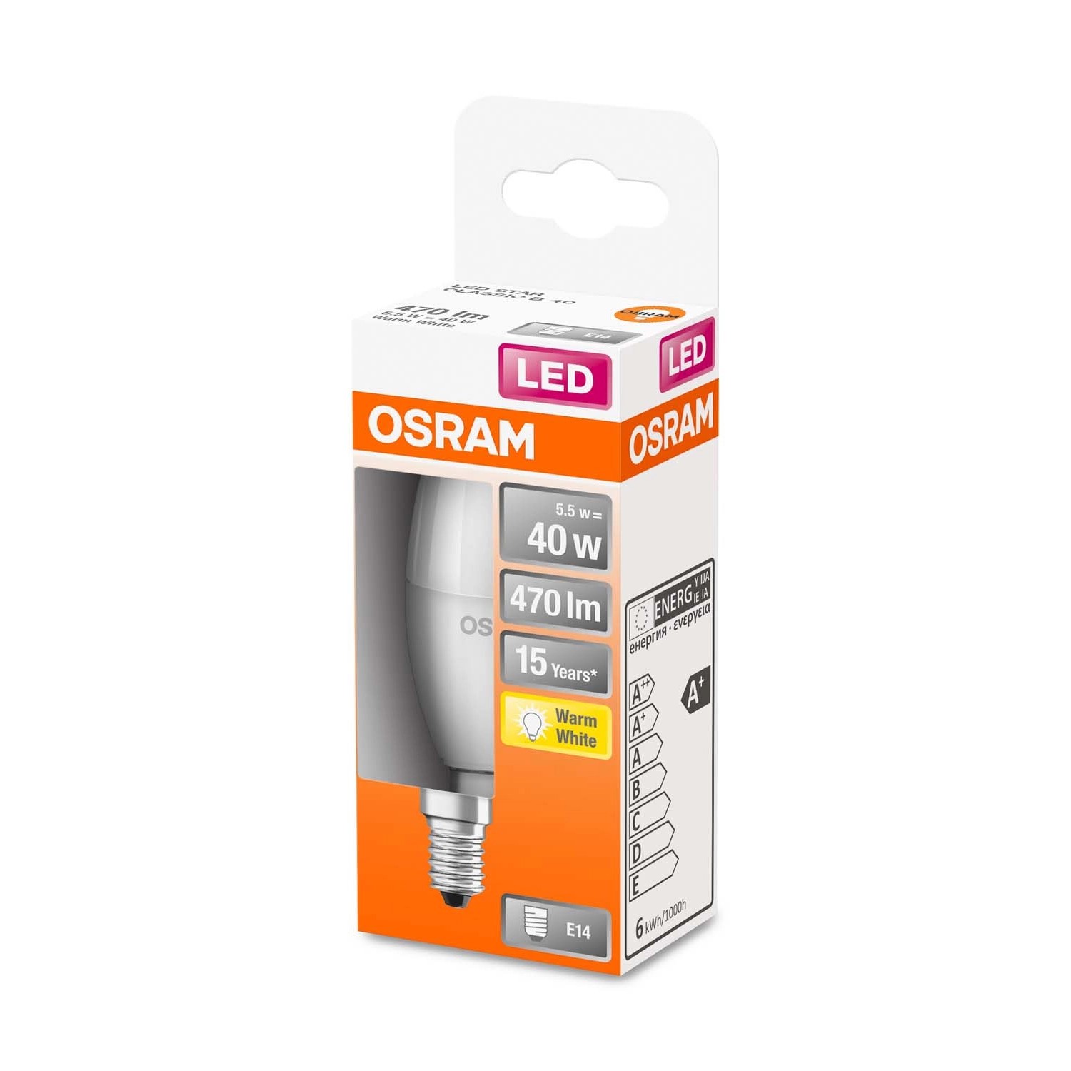 Osram Żarówka LED STAR CLASSIC B40 FR 5,5W E14 470 lm 2700K