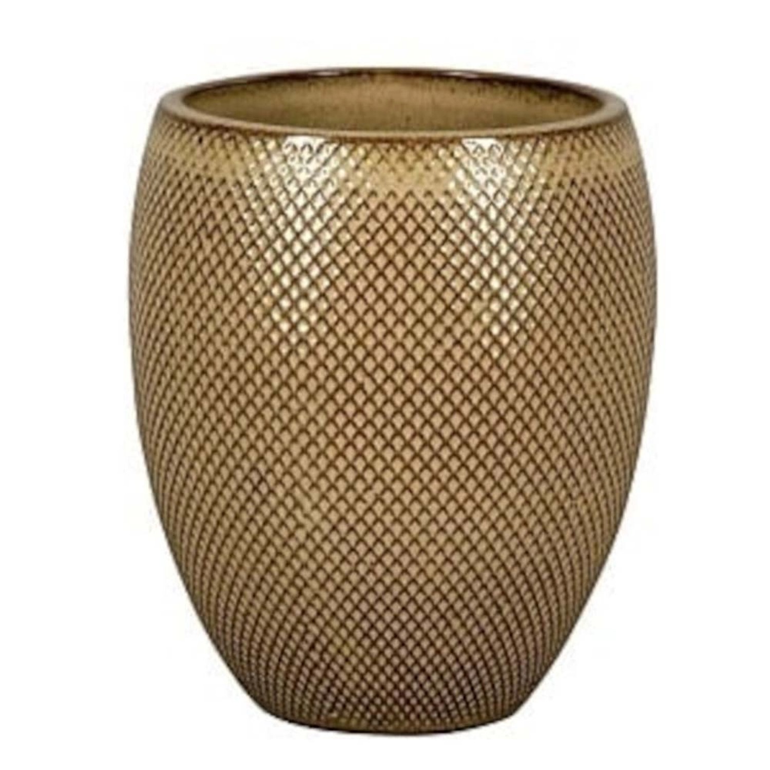 Donica ceramiczna Busan brązowa - 22 x 25,5 cm