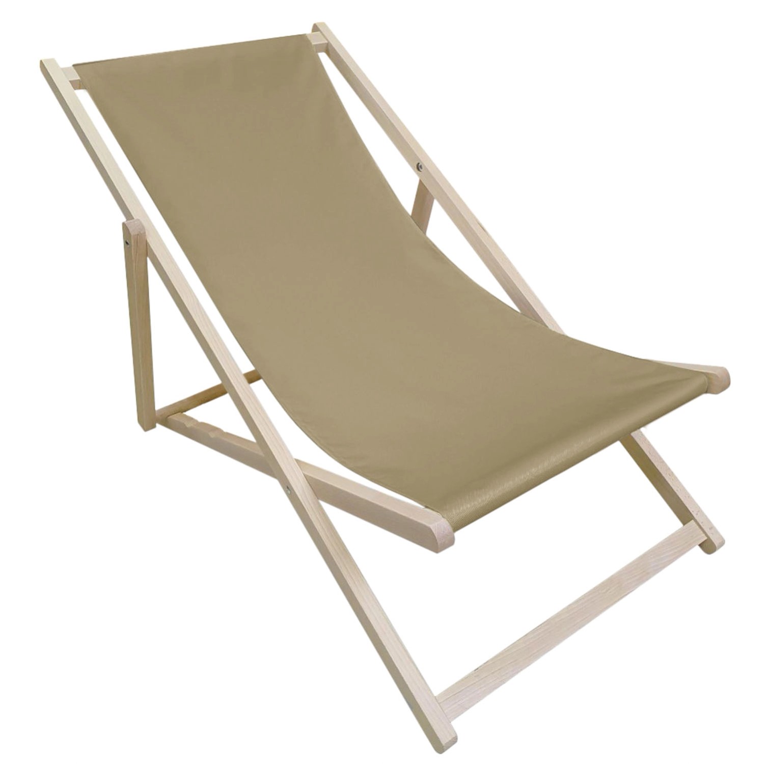 Leżak plażowy drewniany taupe
