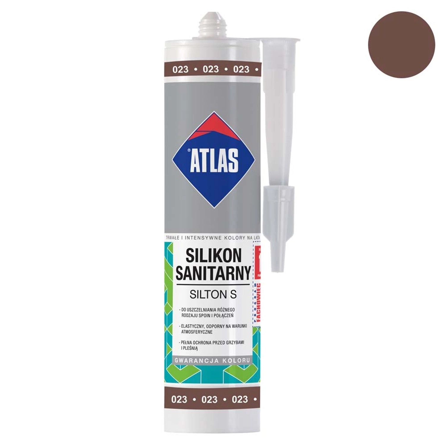 Atlas Silikon sanitarny Silton S 023 brązowy 280 ml