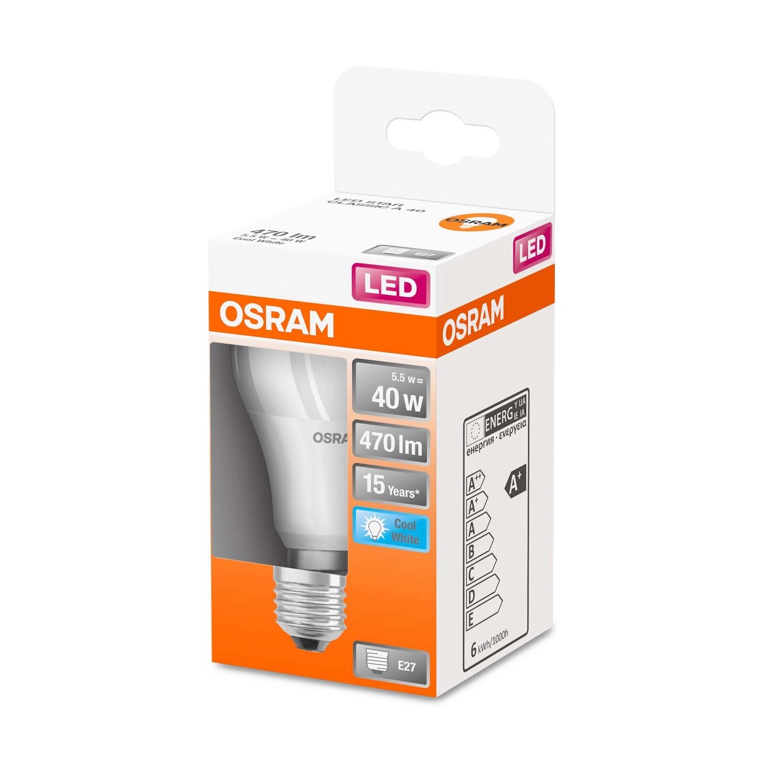 Osram Żarówka LED STAR CLASSIC A40 FR E27 4,9W 4000K 470lm