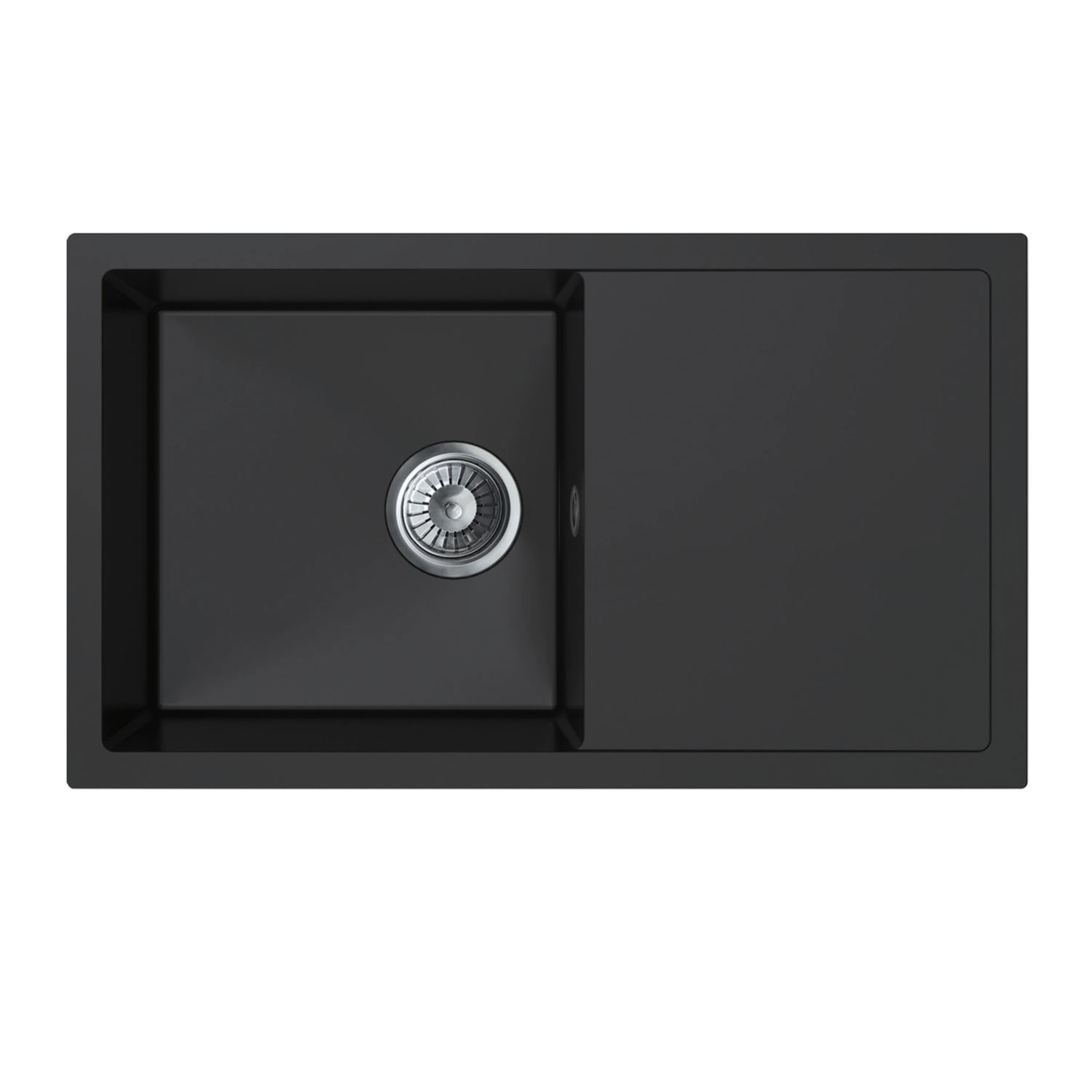 Miló Zlewozmywak KEYA 1-kom. z ociekaczem czarny - 76 x 44 cm