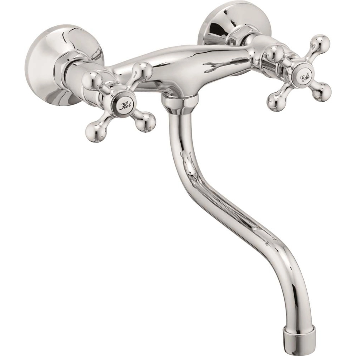 Hydroland Bateria kuchenna Lara ścienna dwuuchwytowa chrom