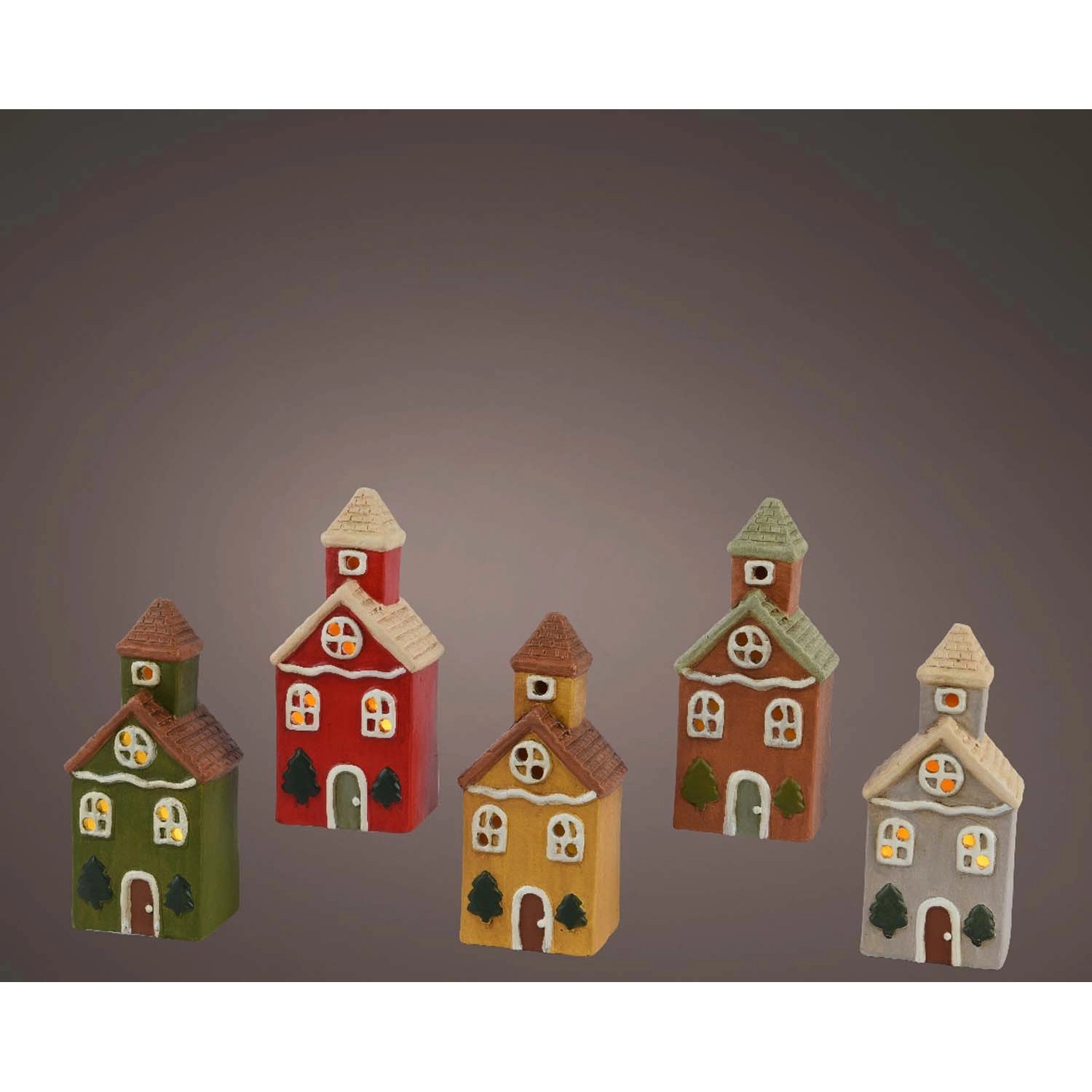 Dekoracja stojąca Domek LED wys. 17,8 cm mix wzorów