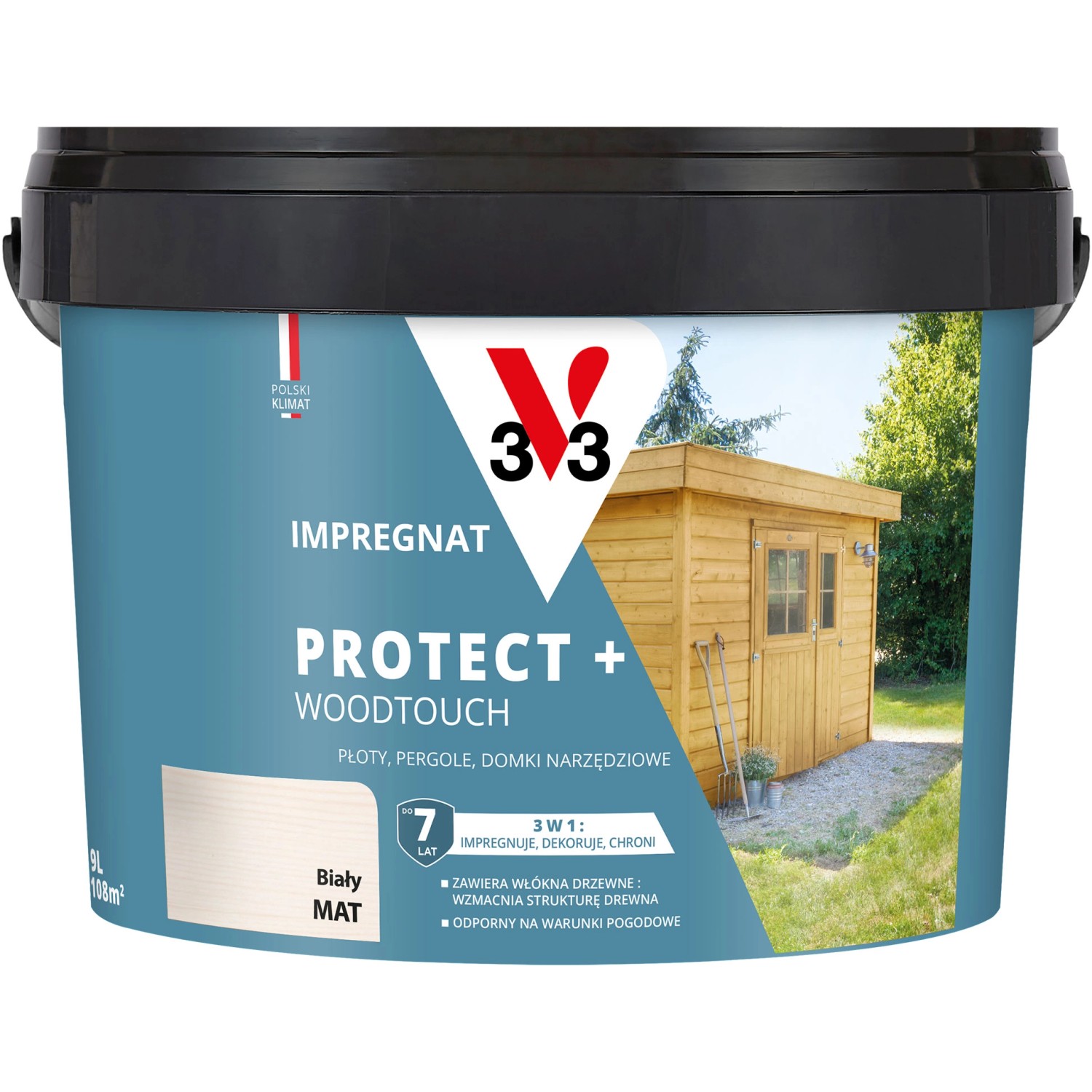 V33 Impregnat Protect+ biały 9L