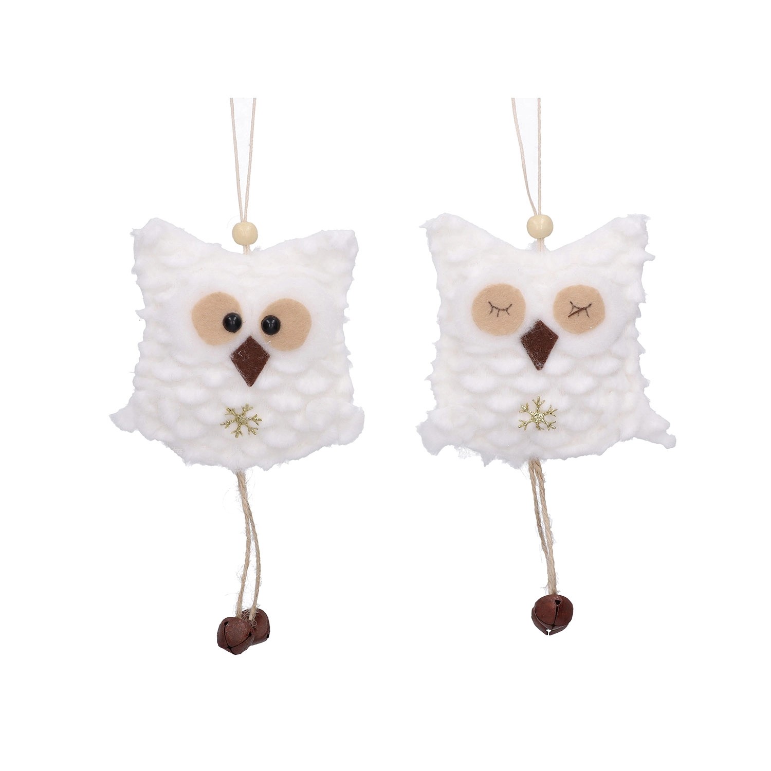 Zawieszka sowa z tkaniny, mix - 15 cm