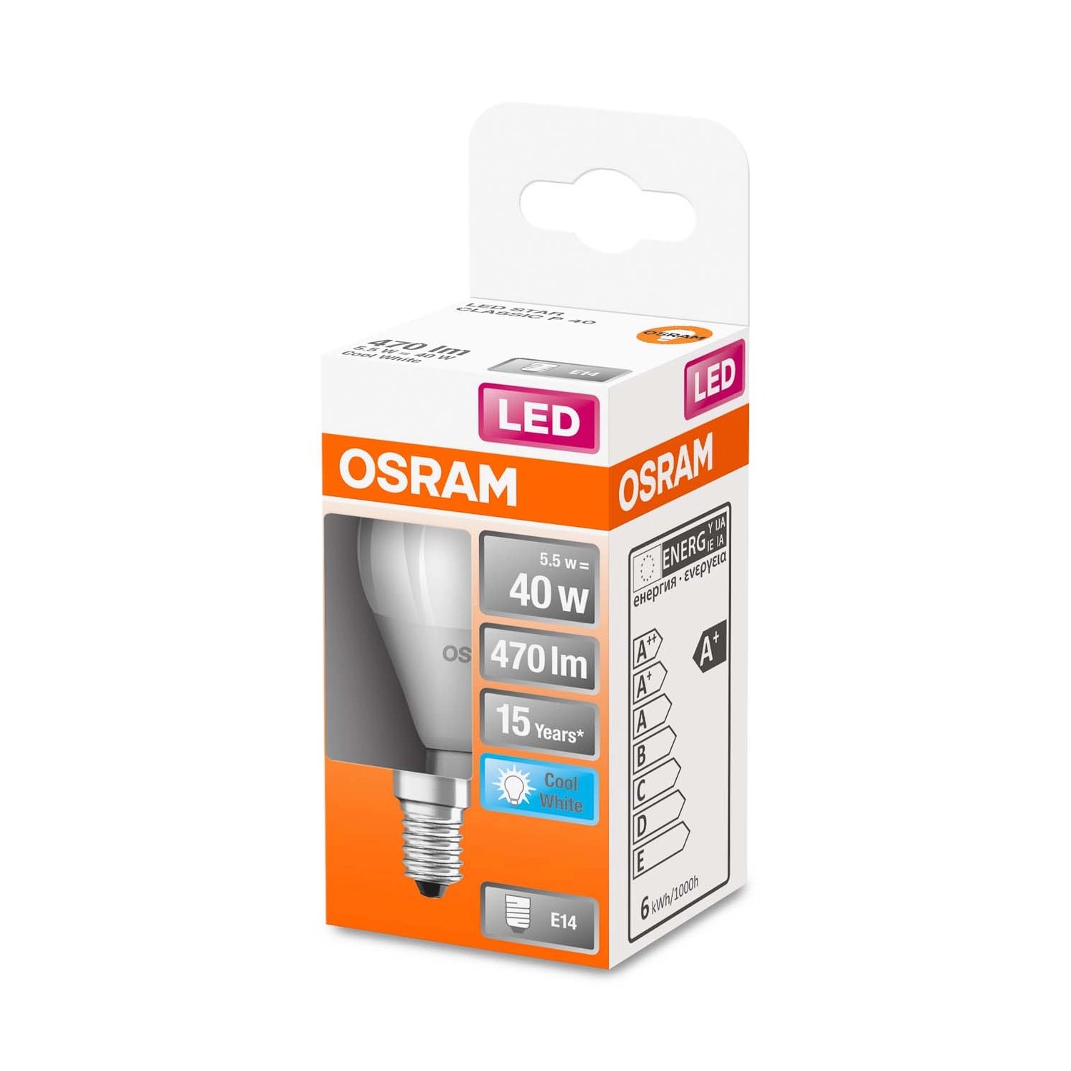 Osram Żarówka LED STAR CLASSIC FR E14 4,9W 4000K 470lm