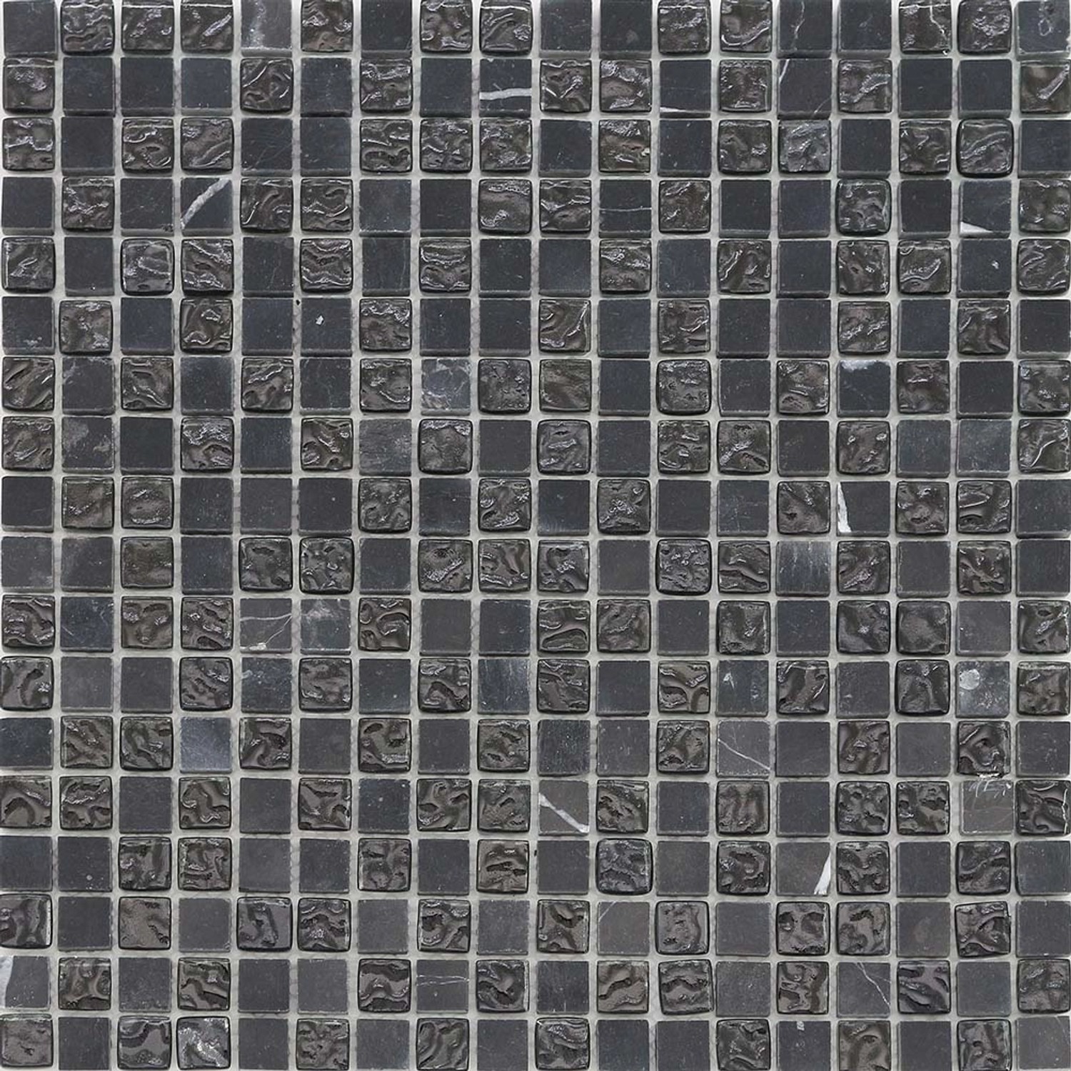 Mozaika kamienno-szklana marble glass black 30 cm x 30 cm