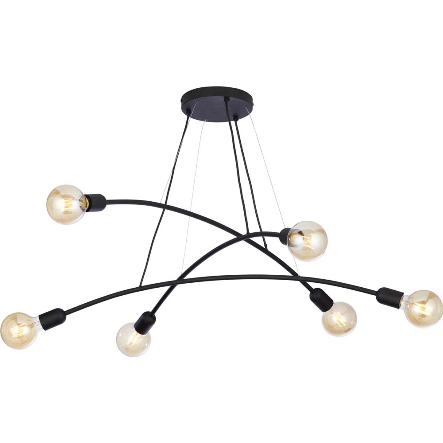 TK Lighting Lampa wisząca HELIX BLACK czarna 6xE27