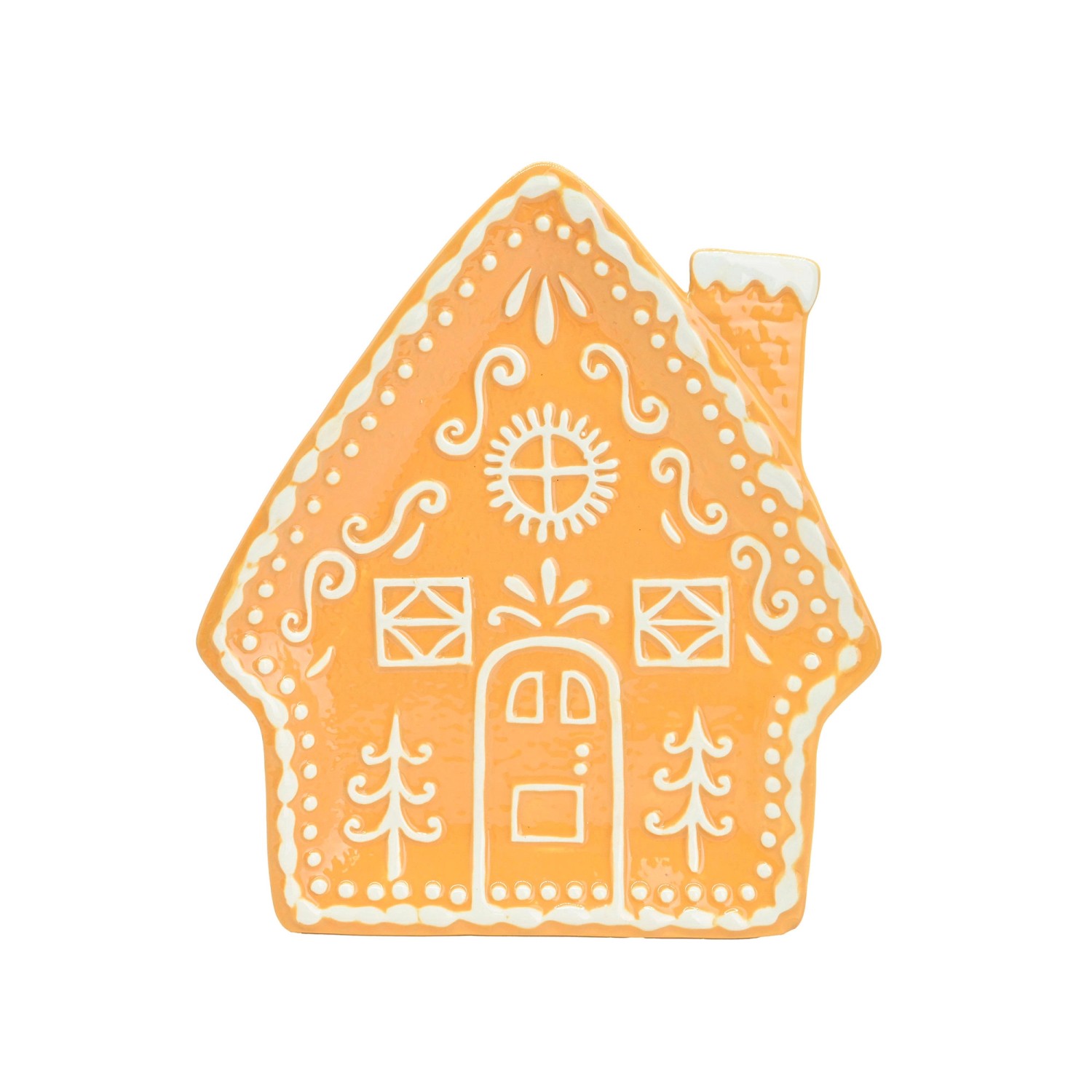 Talerz ceramiczny Piernikowy domek 23 x 21 cm