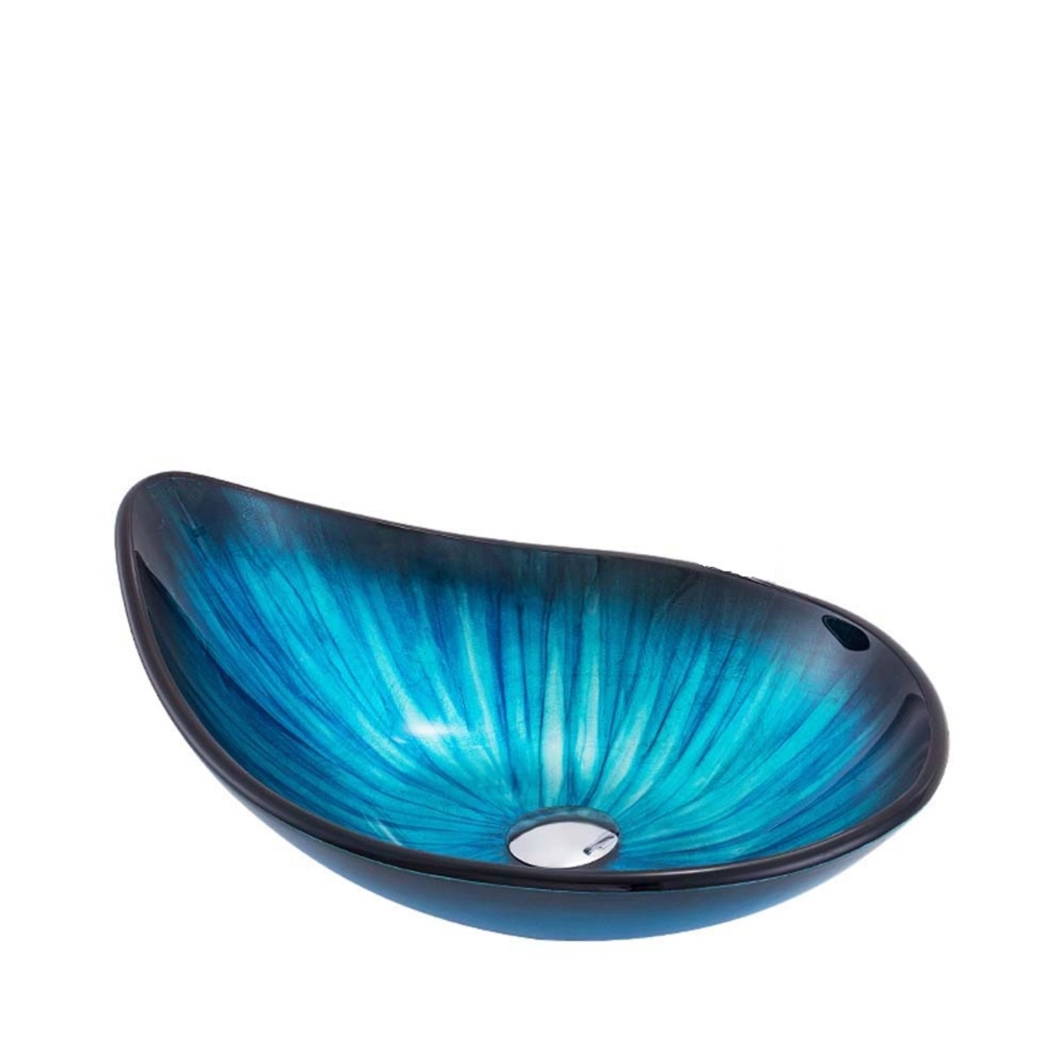 Umywalka nablatowa nablatowa szkło niebieska