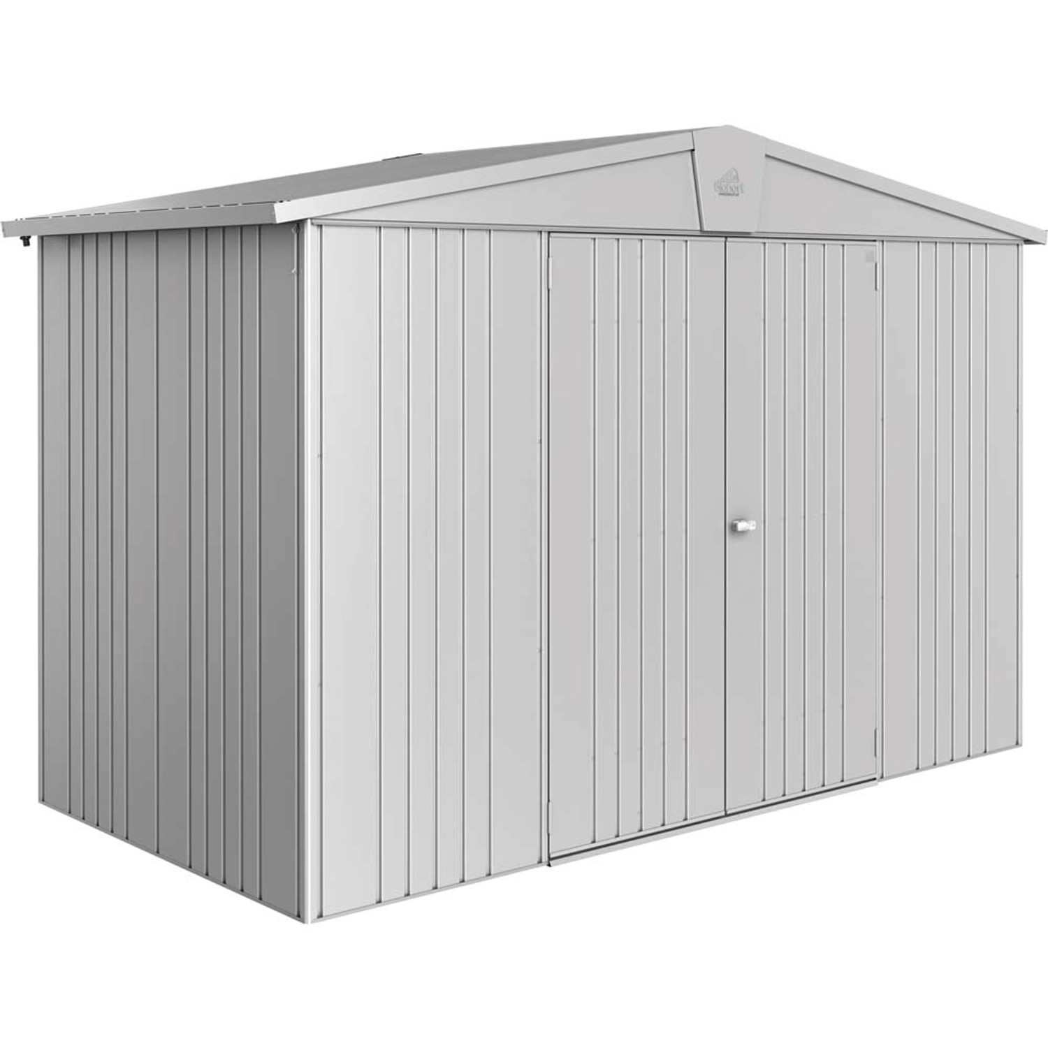 Biohort Domek ogrodowy srebrny drzwi podwójne - 316 x 156 cm