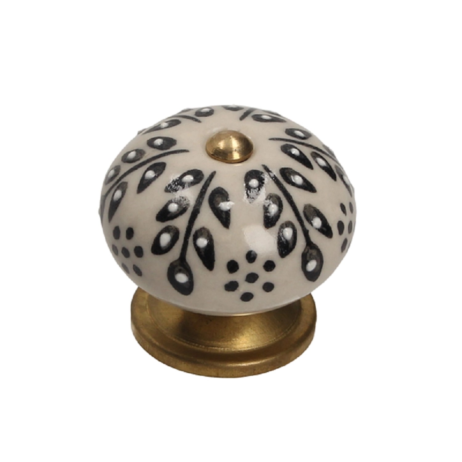 Gamet Gałka meblowa ceramiczna GP37 czarny mleczny 40 mm