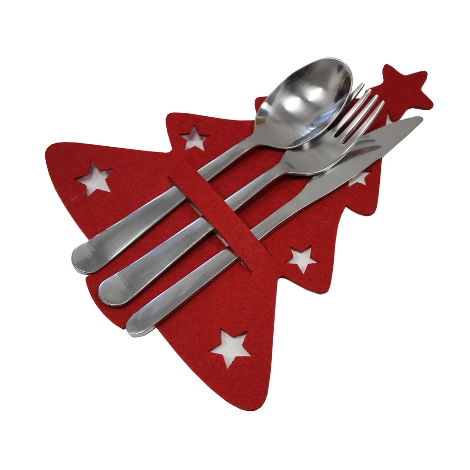 Podkładka filcowa pod sztućce CHOINKA czerwona 15 cm x 20 cm