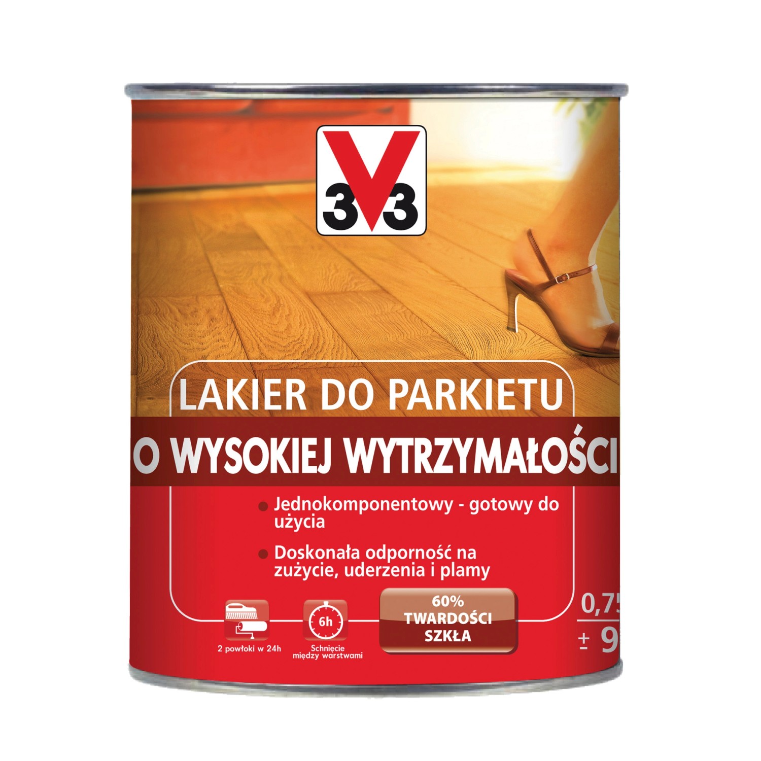 V33 Lakier do parkietu o wysokiej wytrzymałości mat 750 ml
