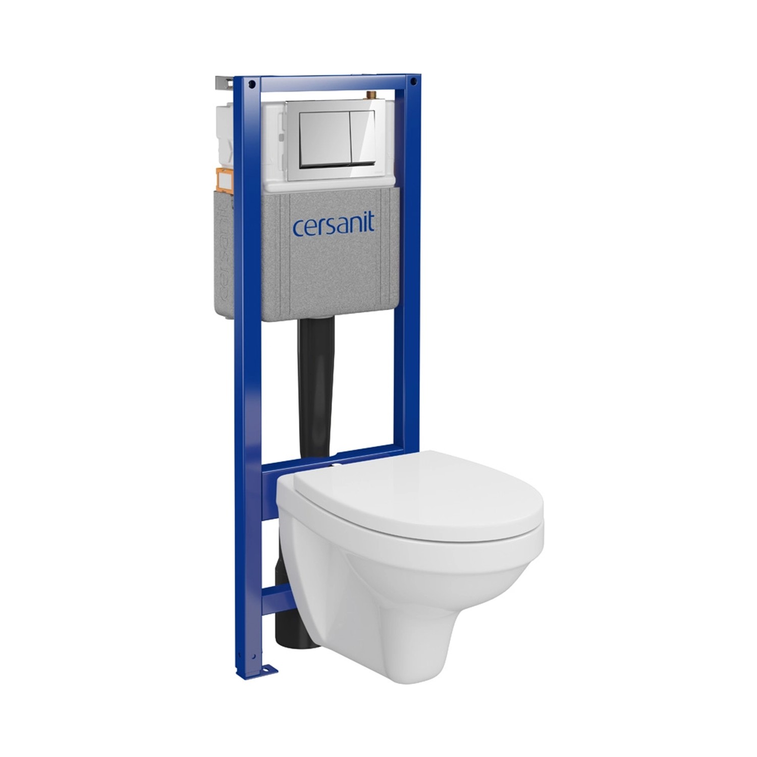 Cersanit Zestaw podtynkowy Mesta z deską wolnoopadającą i przyciskiem chrom