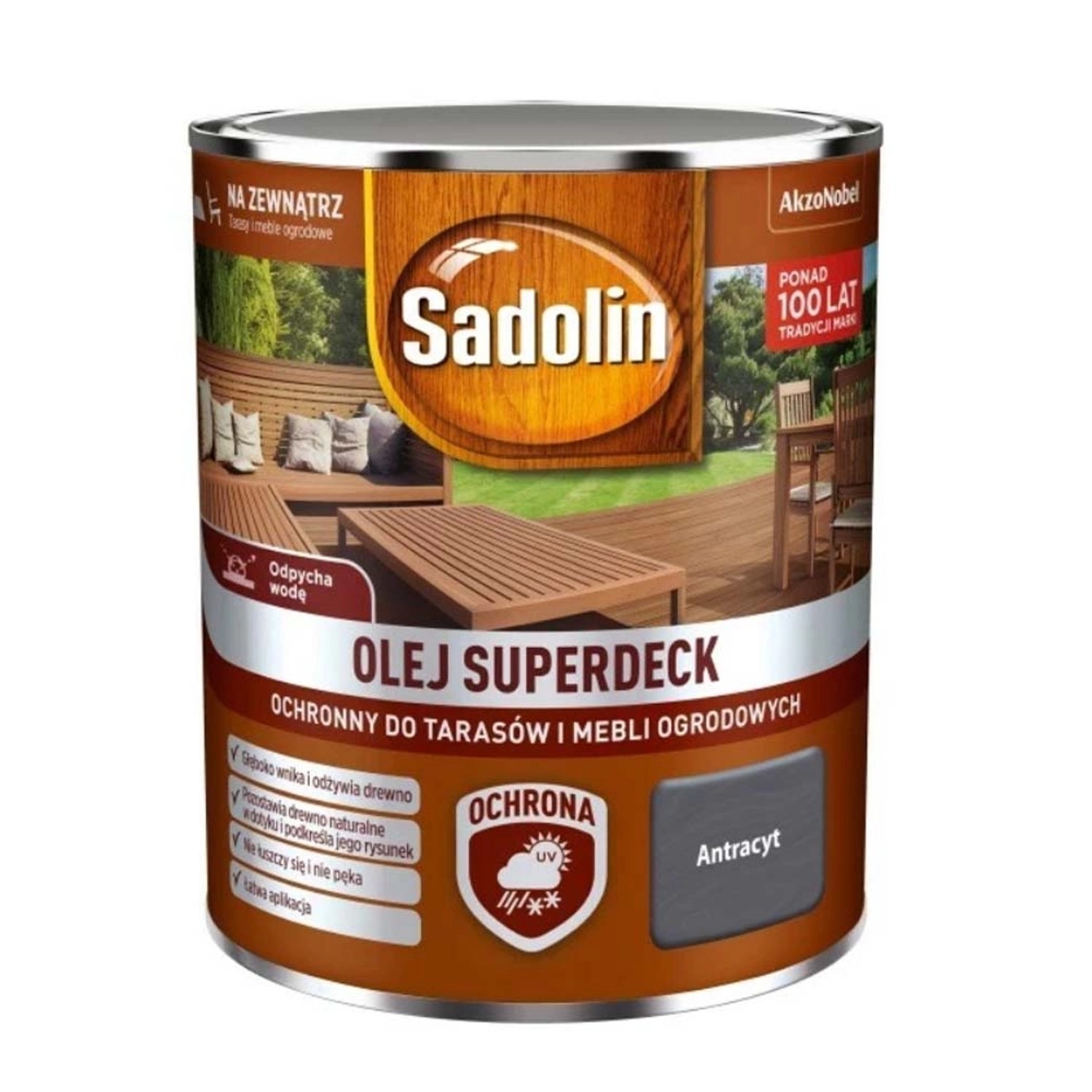 Sadolin Superdeck Olej do drewna antracyt 0,75L
