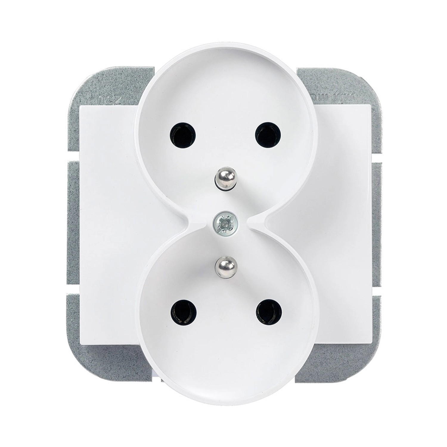 Gniazdo Onyx podwójne z uziemieniem białe