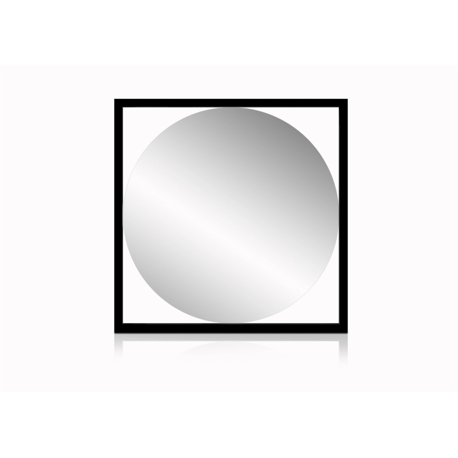 Lustro bez LED Quadro Line czarna rama 63,5x63,5