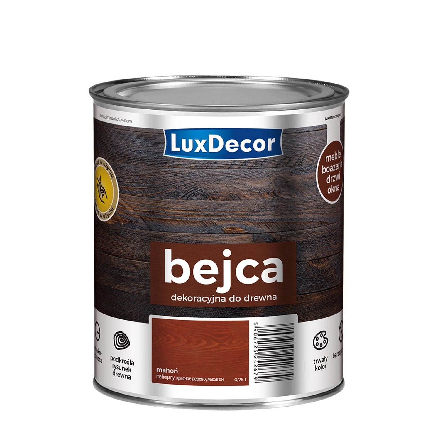 LuxDecor Bejca do drewna mahoń 0,75L