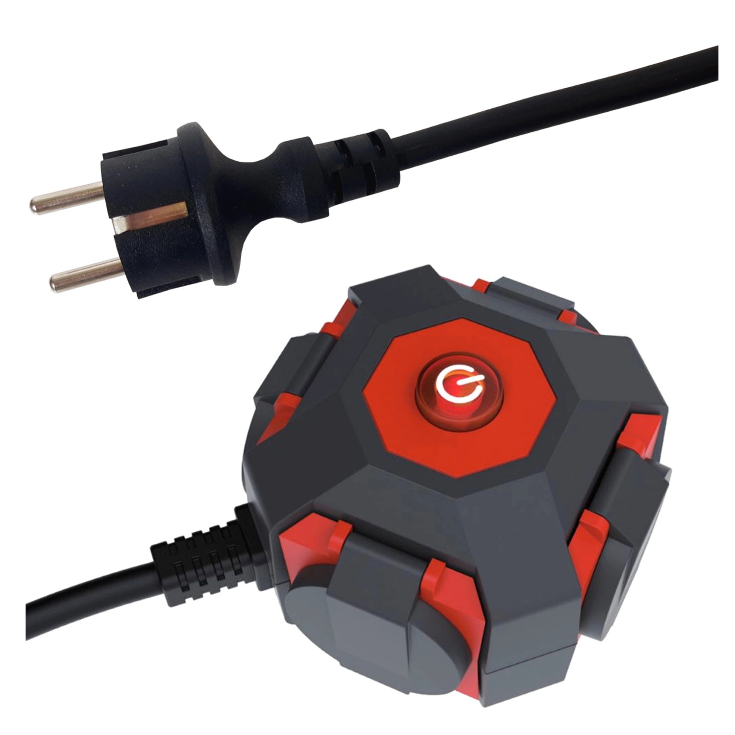 Przedłużacz kostka Outdoor Power Globe 4-gn. z włącznikiem 1,4m IP44