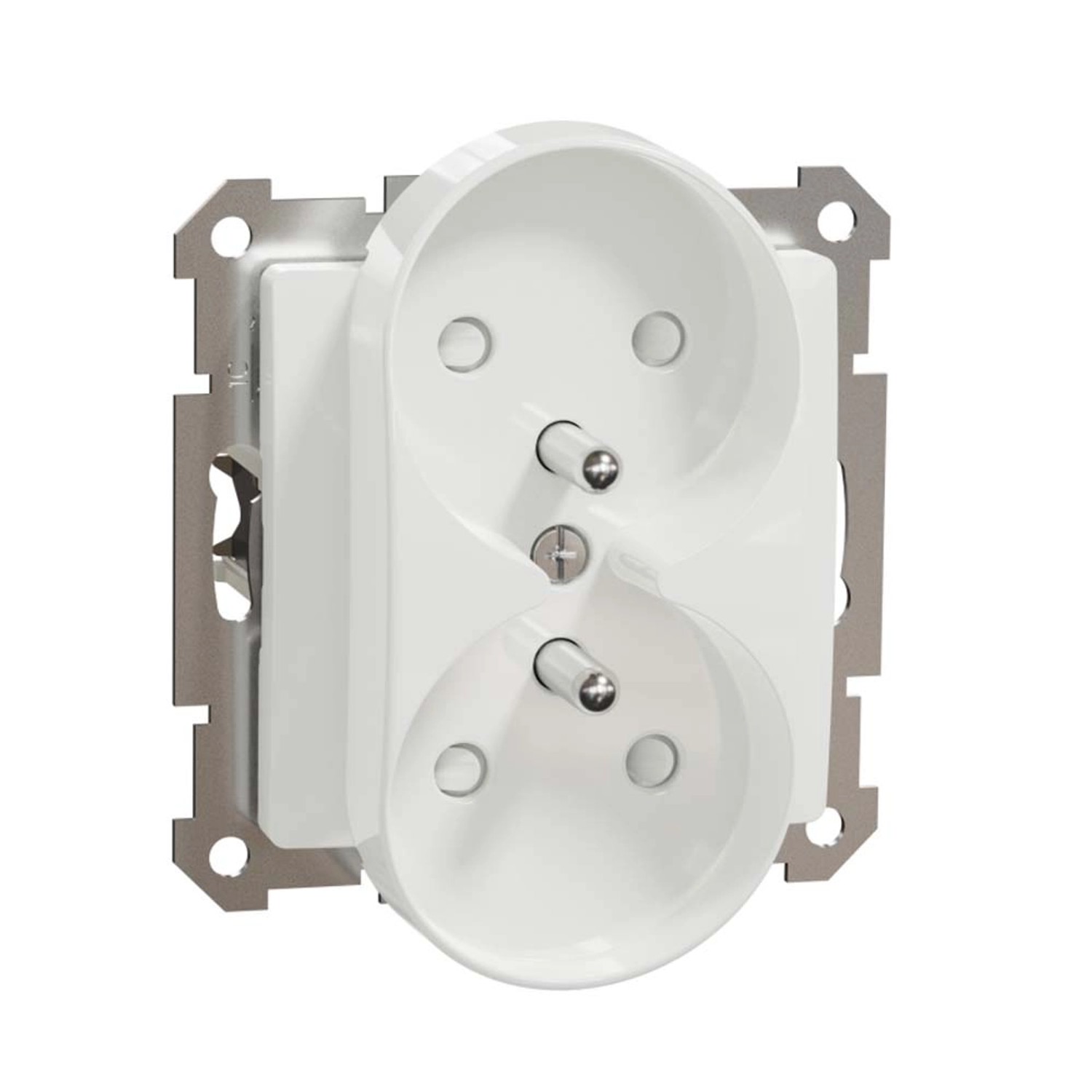 Schneider Electric Gniazdo Sedna D&E podwójne białe do szklanej ramki