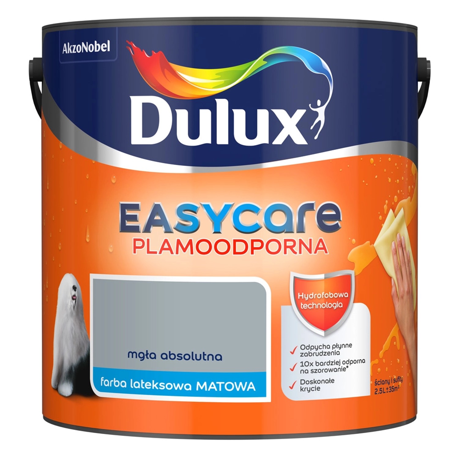 Farba plamoodporna Dulux Easy Care mgła absolutna 2,5 l