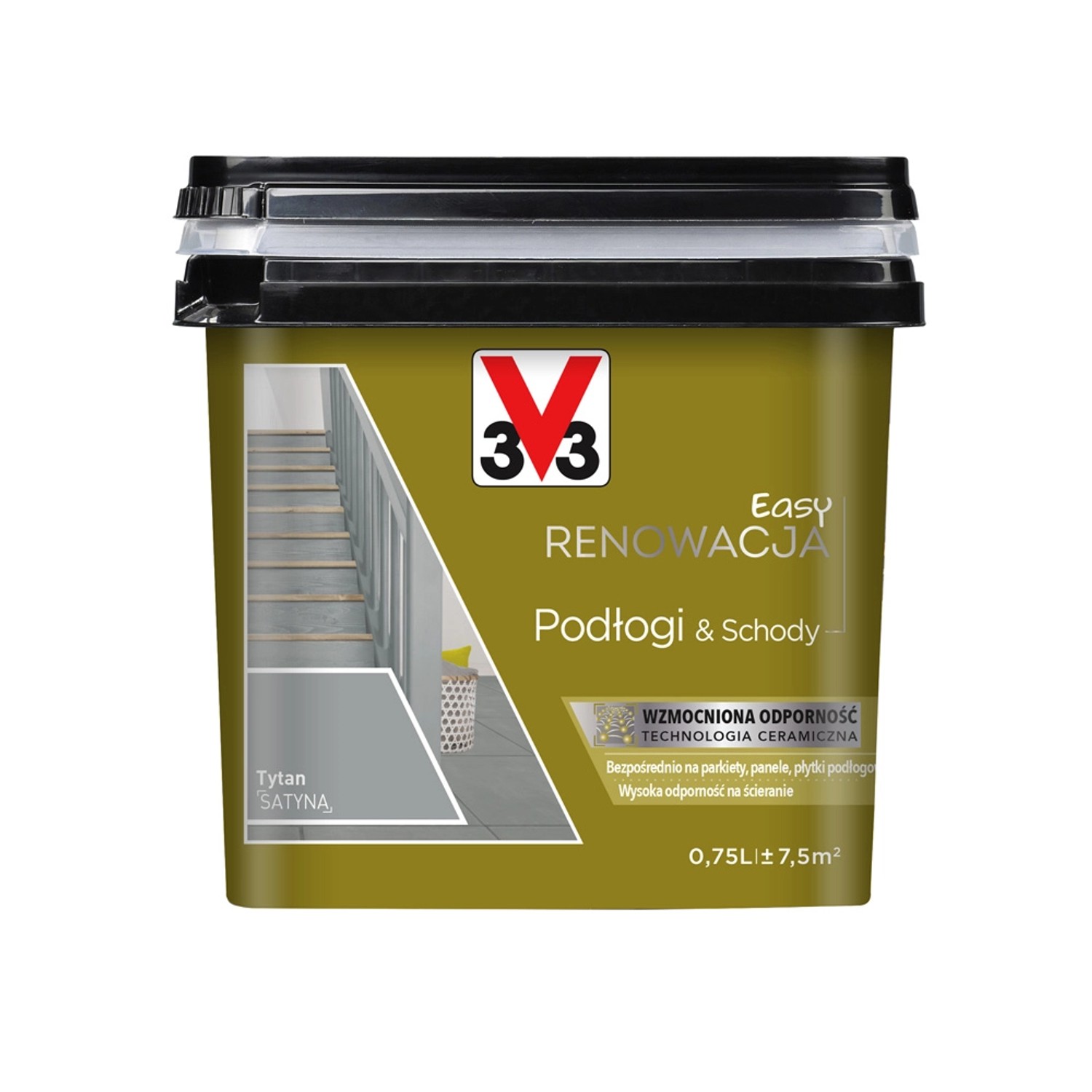 V33 Farba Easy Renowacja Podlogi i Schody tytan 750 ml