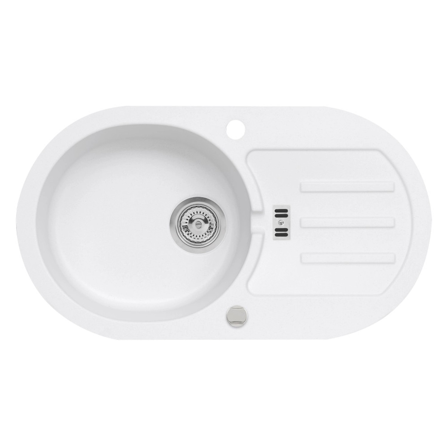 Zlewozmywak Malibu 3 1-kom. pure white 77x43 cm