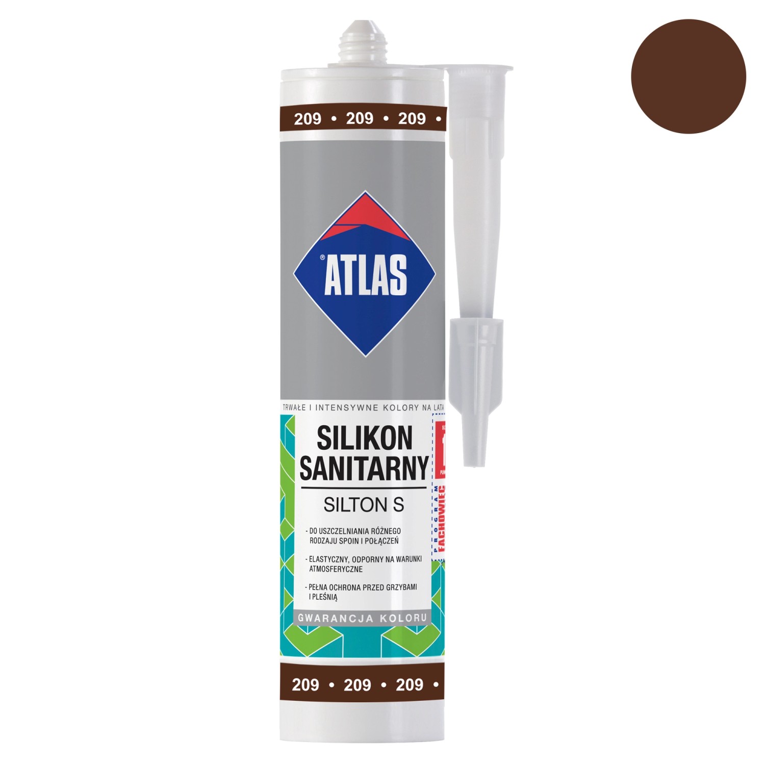 Atlas Silikon sanitarny Silton S 209 kasztanowy 280 ml