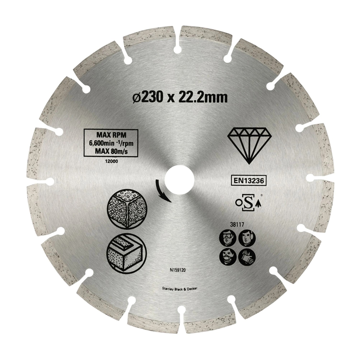 Stanley Tarcza diamentowa do cegły, betonu 230 mm