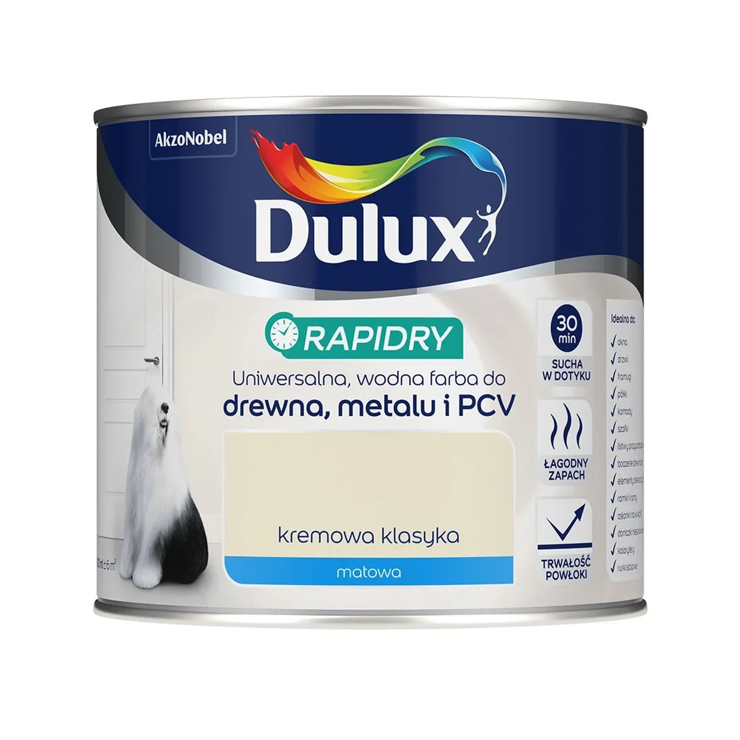 Dulux Farba akrylowa Rapidry kremowa klasyka mat 400 ml