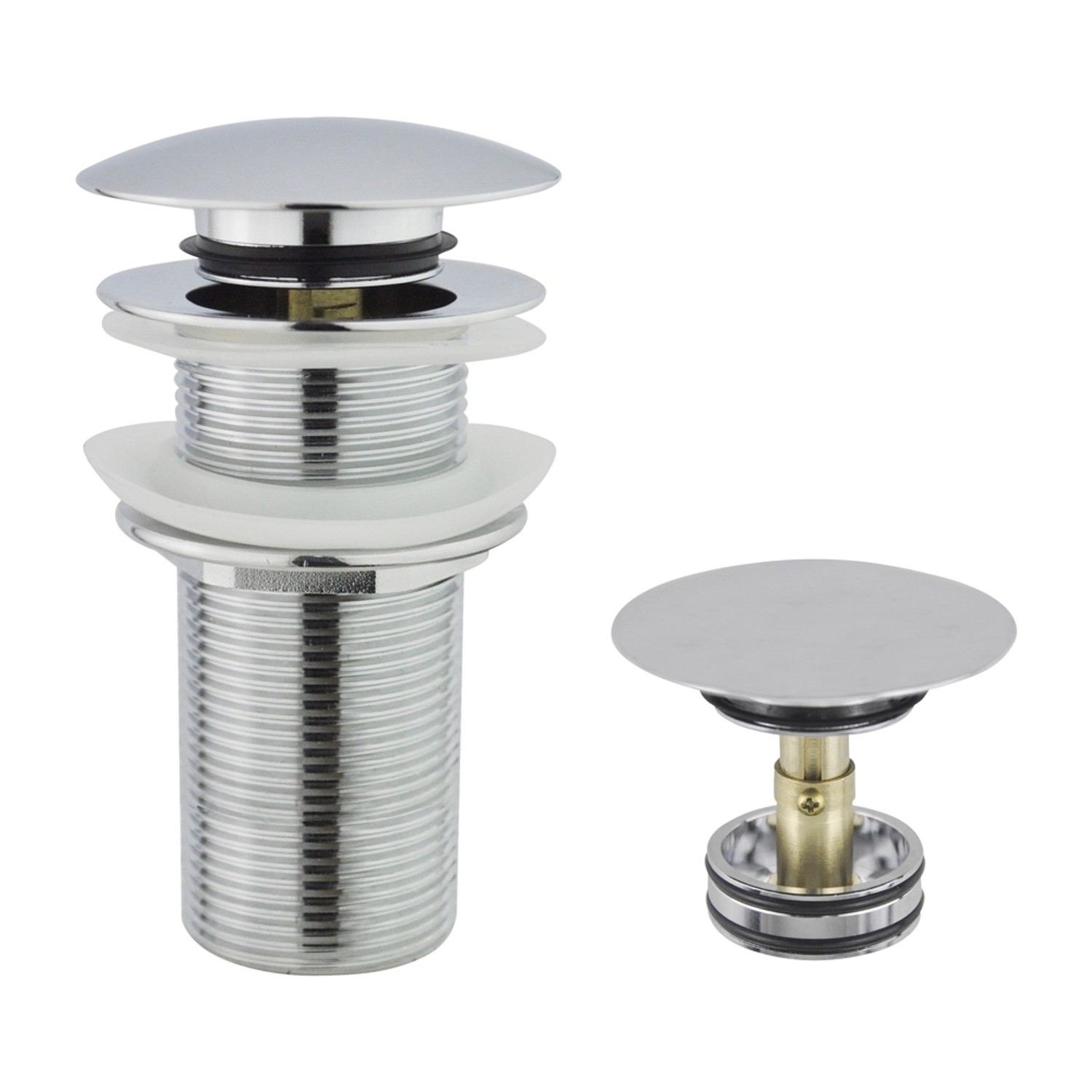 Korek klik-klak do umywalki bez przelewu 110 mm chrom