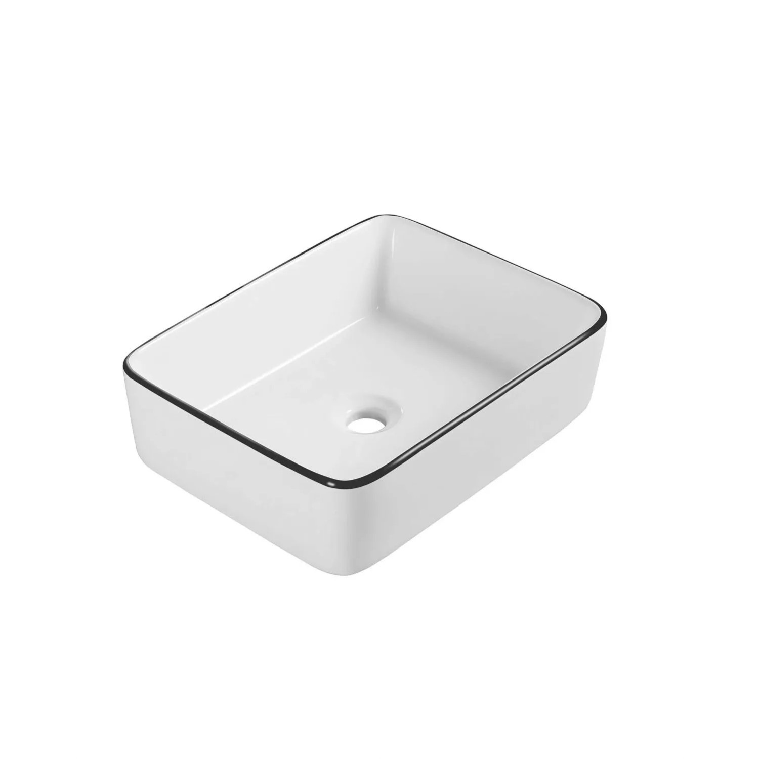 Umywalka Rekt 49 PR nablatowa pas czarny BI 49x38x13,5