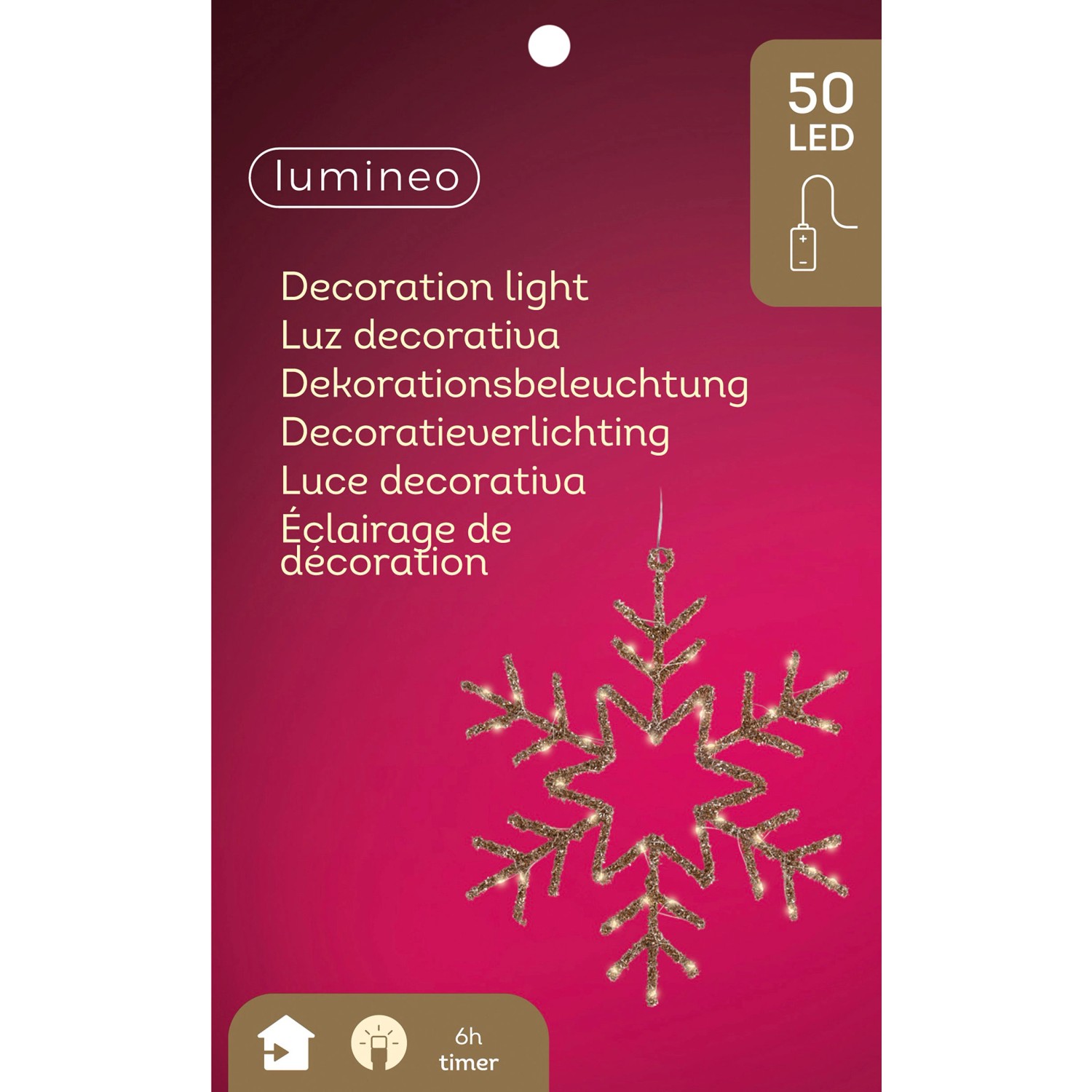 Dekoracja Płatek śniegu 50 micro LED 38 cm ciepła biel