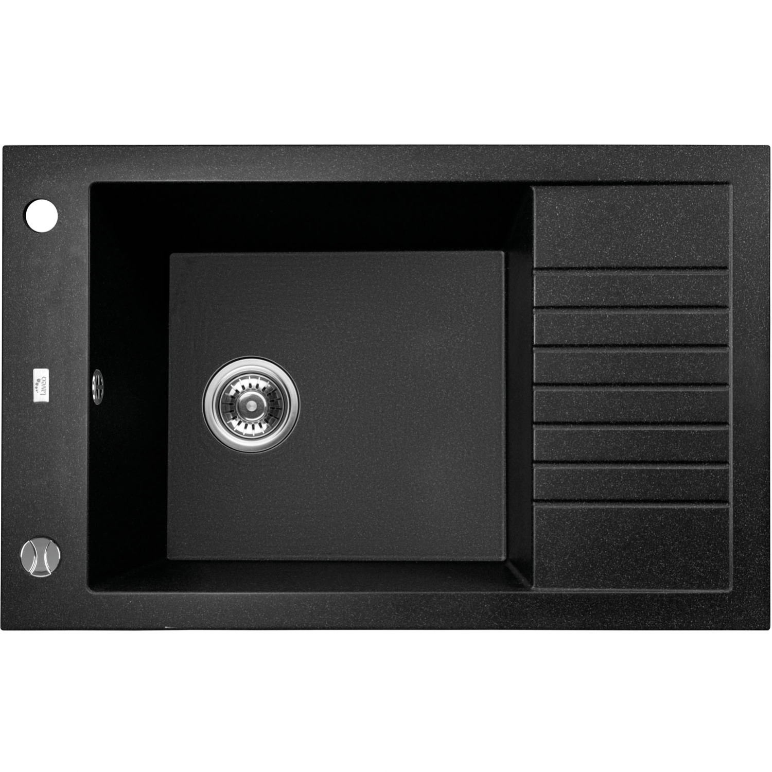 Laveo Zlewozmywak PIONIER 1-kom. z ociekaczem czarny - 78 x 50 cm