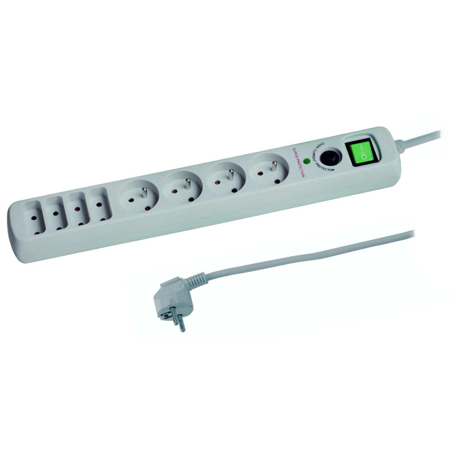 Przedłużacz 8 gniazd Z/U z filtrem przeciwprzepięciowym 1,5 m szary