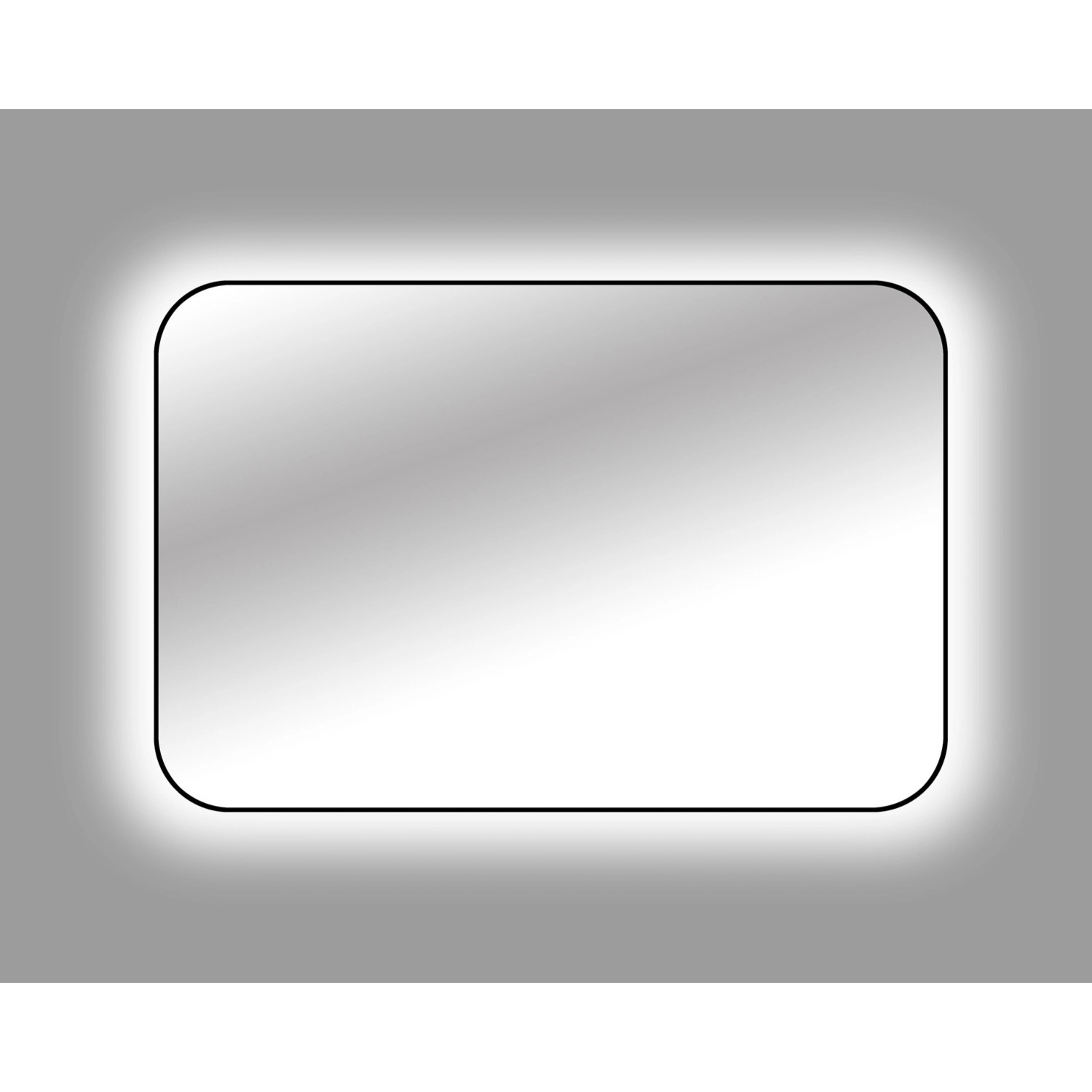 Lustro z LED Tender Line czarna rama 80x100